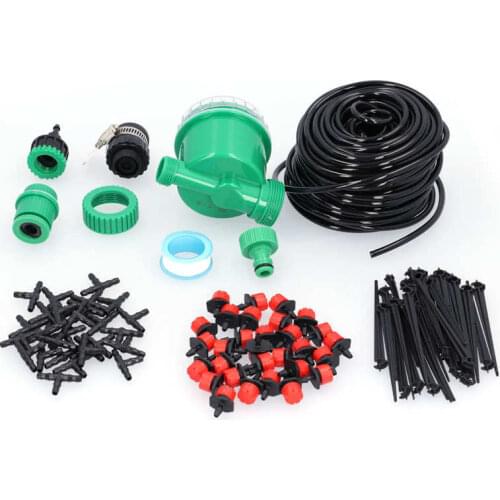 25m Drip Irrigation Kit DIY Automatic Timing Watering System for Garden Plant Flower