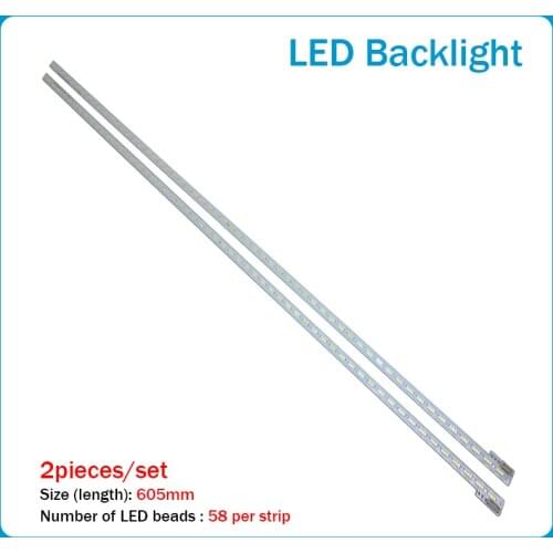 100%New 20Piece/lot For Sony LED Backlight Strip55" LJ64-03374A LJ64-03374B 2012SLS55 7030 58 R/L REV1.2 605mm