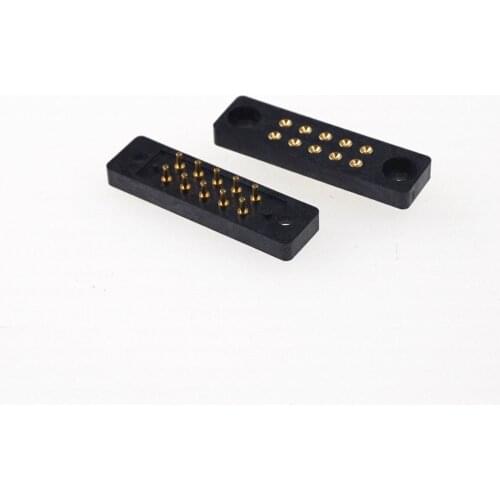 1 Pair Male Female Spring Loaded Pogo Pin Connector 10 Pins 2x5 Position Pitch 3.0 mm Panel Mount Flange PCB SMD 1.5A 12V