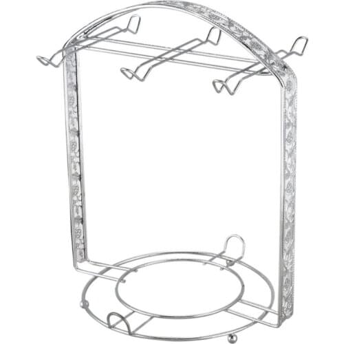 Silver Plating Coffee Cup Hob Cup Dish Rack Can Hang Most 6 Cups and Saucers Met