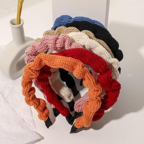 New Headbands for Women Hair Bands Autumn Winter Knitted Wool Colorful Solid Color Headband Girls Hair Accessories Hair Hoop