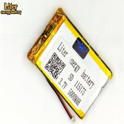 Plug 1.25-2P 115175 115075 5000mah 3.7V Rechargeable charging lithium polymer battery for Smart mobile phone