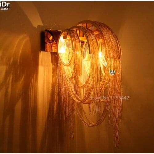 After kc lamps Scandinavian modern luxury hotel bedroom, living room, wrought iron staircase will tassels Wall Lamps EET-001