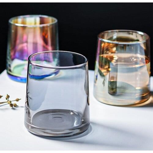 Scandinavian Dazzling Glass Household Beverage Transparent Drinking Glass Juice Beer Whisky Color GlassShot Cups