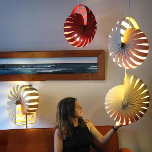 Modern LED E27 3 Colors Wooden Droplight, Rare Nautilus Pendant Light for restaurants indoor Decoration Hanging light Fixtures