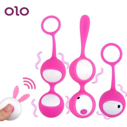 OLO Smart Kegel Ball Vibrator Three Stage Vaginal Ball Ben Wa Ball Remote Control Vagina Tighten Exercise Sex Toys for Women