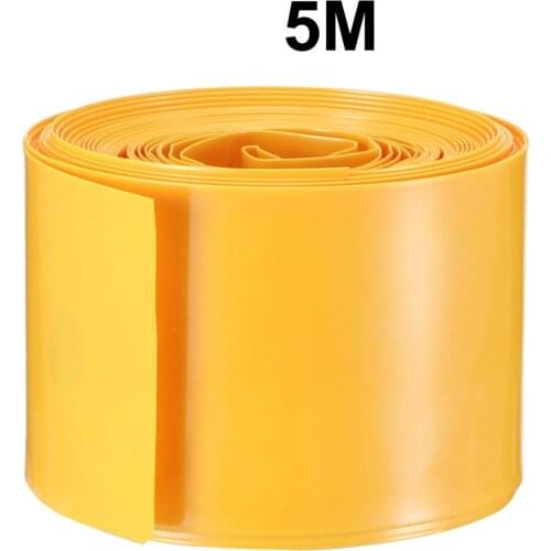 Uxcell PVC Heat Shrink Tubing 29.5mm Flat Width Heat Shrink Wrap Tube for 18650 5 Meter Length Yellow Green Blue Purple Clear