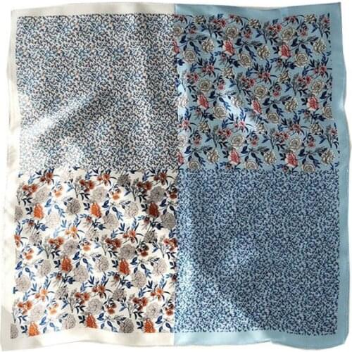 2021 spring summer women 100% silk scarf fashion beach stoles female foulard shawls neck hijabs scarves High Quality Bandana