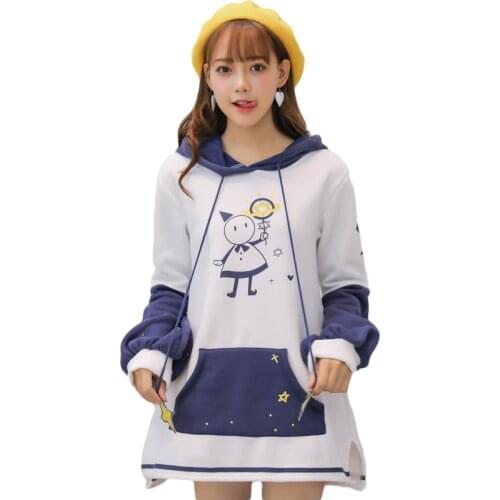 Merry Pretty Women Hoodies Sweatshirts Cartoon Snowman Sweet White Long Hoodie Hooded Sweatshirt Dress Cute Female Pullovers