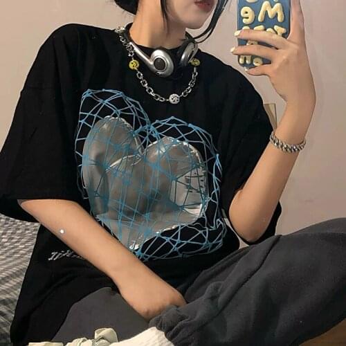 Women Streetwear crop Tops Print Harajuku goth Female t-shirts Kawaii Short Anime T Shirt HipHop y2k clothes tshirt clothing