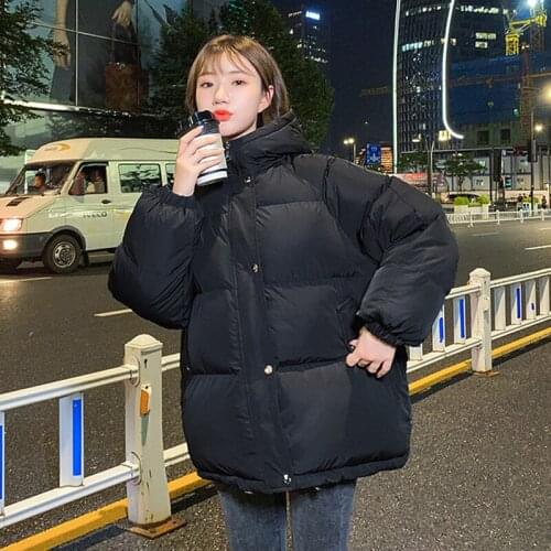 Oversized Winter Short Jacket For Women Thick Cotton Padded Casual Woman Parkas Hooded Korean Style Solid Loose Plus Size Coats