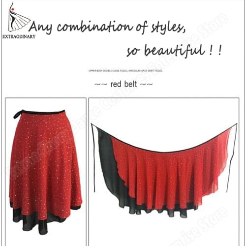 Women Long Belt Bellydance Hip Scarf Sequin Belly Dancing Costume Shawl Accessories Tassel Triangle Wrap Chiffon Scarf