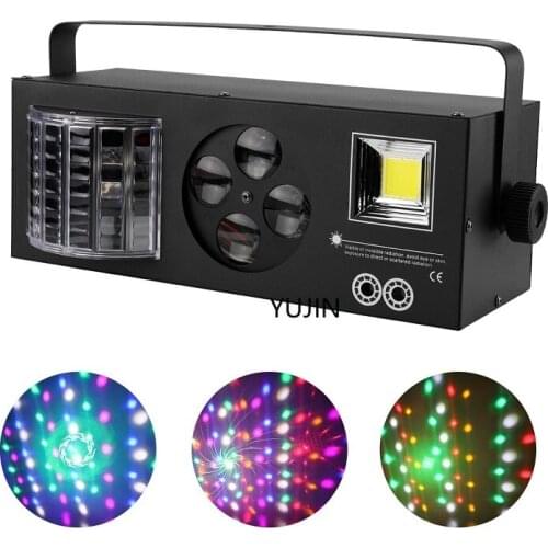 2pcs /lot dj led laser led Strobe gobo derby effect 4 in 1 Sound Activated RGBW LED stage Effect Light
