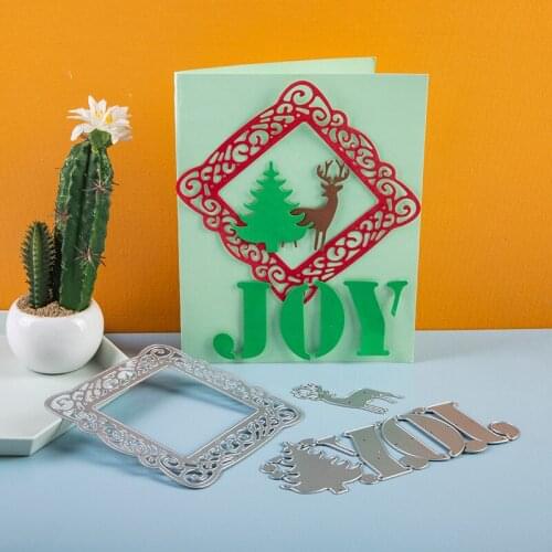 2020 dies Lace Photo Frame Christmas Deer Tree metal cutting dies Scrapbooking dies paper knife mould blade punch stencils dies