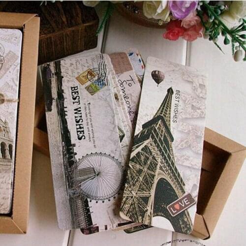 30pcs/Box Vintage Bookmark Paper Book Mark Magazine Label Novelty Book Reading Item Creative Gift For Kids Children Stationery