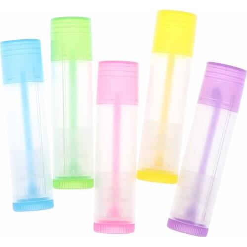 5Pcs 5ml Lipstick Tube Empty Cosmetic Containers Glue Stick Clear Travel Bottle Lip Balm Containers