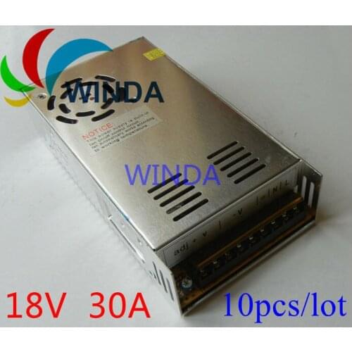540W switching power supply output 18V30A built-in cooling DC fan security full range DC transformer 110V 220V high power 10pcs