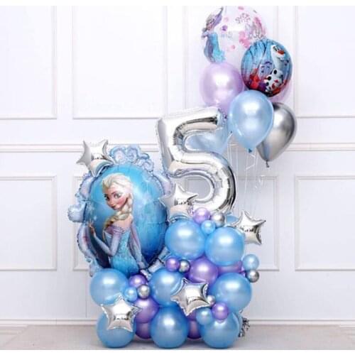 61pcs Anna Elsa Frozen Balloons Set Supplies Balloon Garland Arch Kit For Kids Girls Birthday Party Decoration Baby Shower Gifts
