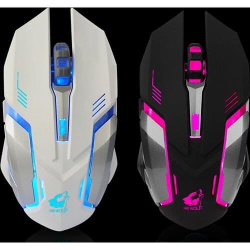 Wireless Mouse Silent Computer Mouse 1600 DPI LED Backlit USB Optical Ergonomic Rechargeable Gaming Mouse Gamer For PC Laptop