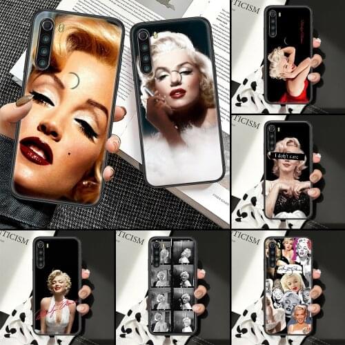 Sexy Marilyn Monroe Phone Case For Xiaomi Redmi Note 7 8 9 10 7A 8T 9A 9T 9S 10S Pro black 3D bumper tpu funda art waterproof