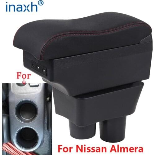 For Nissan Almera Armrest For Nissan Almera Versa Car Armrest Box Storage Box ashtray decoration Refit accessories
