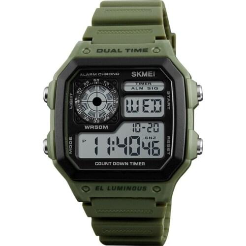 SKMEI Fashionable Square Electronic Watch Luminous Display Personality Waterproof Digital Watch Stopwatch Timing For Boys
