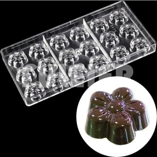 Flower Shape Candy Chocolate Mold Polycarbonate Cake Sweets Baking BonBon Mould Confectionery Tool Kitchen Bakeware Dish