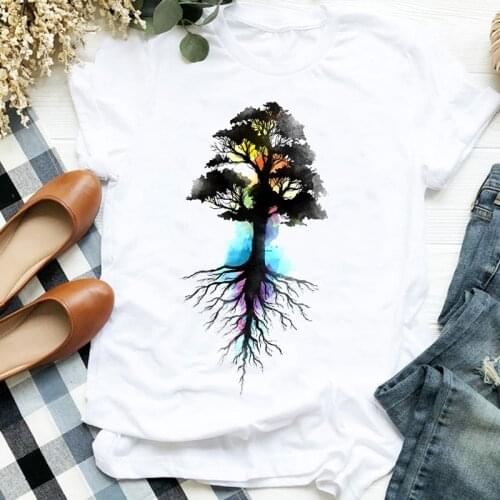 Women Lady 90s Watercolor Ladies Casual Cartoon Print Fashion T Tee Womens Tshirt Female Shirt Clothes Top Graphic T-shirt