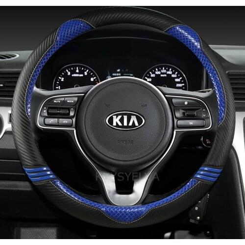 Leather Sport Car Steering Wheel Cover for Kia SELTOS SUV 2019 2020 2021 KX3 Auto Accessories