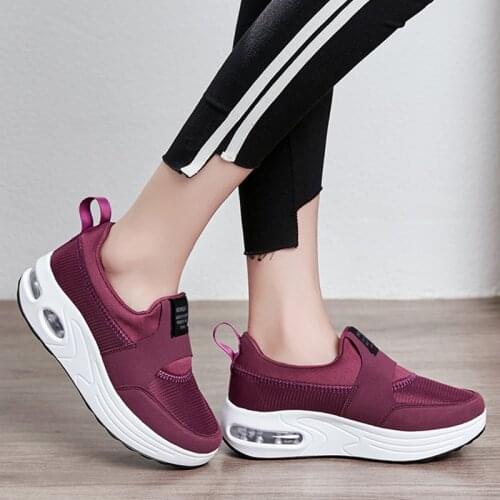 Thick Bottom Womens Shoes Air Cushion Shoes for Women Sneakers Zapatos De Mujer Ladies Loafers Mother Shoes Vulcanize Shoes