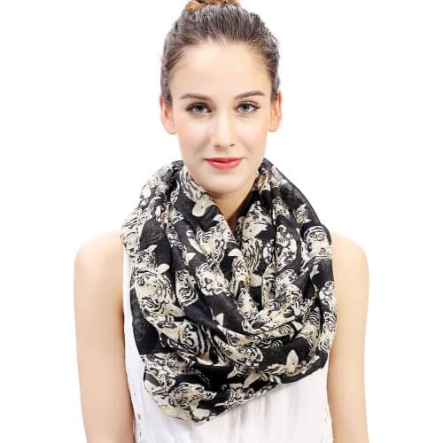 Tiger Animal Print Infinity Loop Scarf Snood Womens Gift Winter Accessories Soft Lightweight