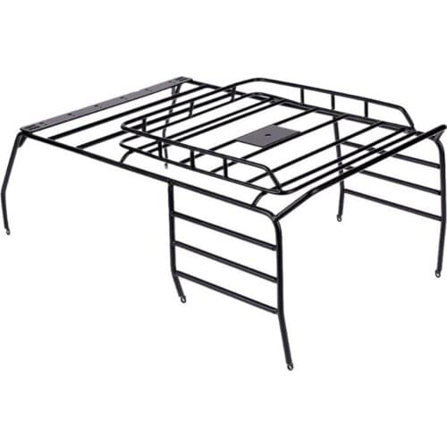 Metal Roof Rack Roll Cage & LED Light for 1/10 RC Crawer Axial SCX10 313MM Wheelbase Jeep Wrangler Body Shell