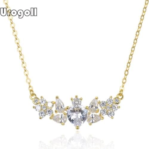 Genuine 925 Sterling Silver Pendant Necklaces For Women Engagement Anniversary Party Silver 925 Necklace Fine Jewelry Gifts