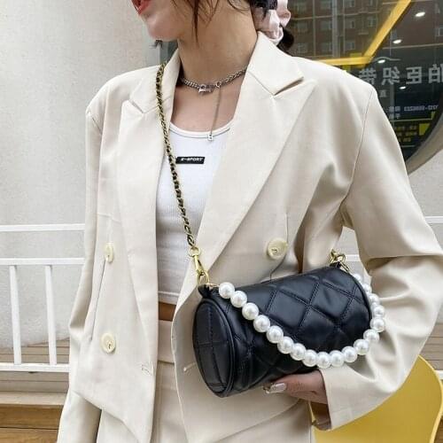 New Cylinder Messenger Bag Luxury Female Underarm Bags Fashion Leather Women Shoulder Bag Brand Designer Chain Handbags Purse