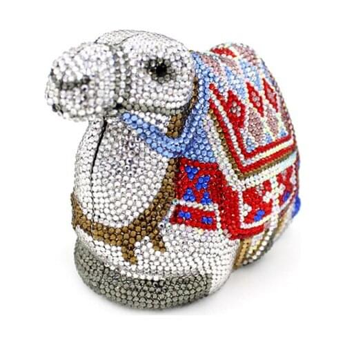 2017 New Womens camel shape Banquet Day Clutches Luxury Diamond silver Evening Bag Wedding Party Handbag Purse Shoulder Bag