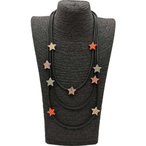 UKEBAY New Star Statement Necklaces Women Pendant Necklace Handmade Luxury Jewelry Vintage Clothes Accessories Rubber Jewellery