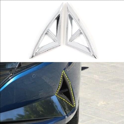 Wooeight 2x Car Styling Cover ABS Chrome Lamp Front Head Fog Light Trim Frame Moulding Hoods Decals Fit For Hyundai Elantra 2021