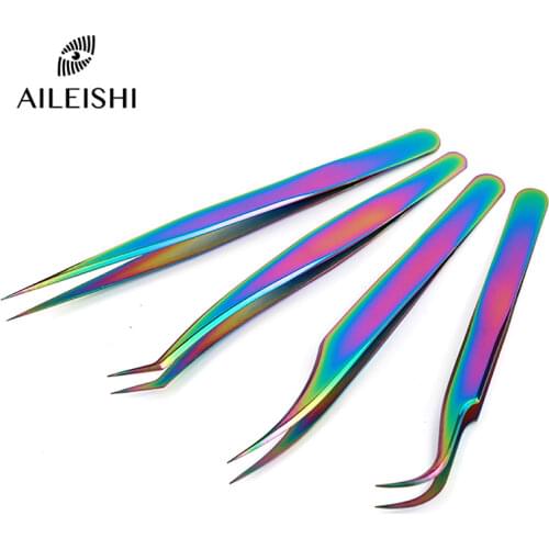 1 pcs Stainless Steel Eyelashes Tweezers Professional For Lashes Extension Eyebrow Tweezers Curved Straight Nipper Makeup Tools