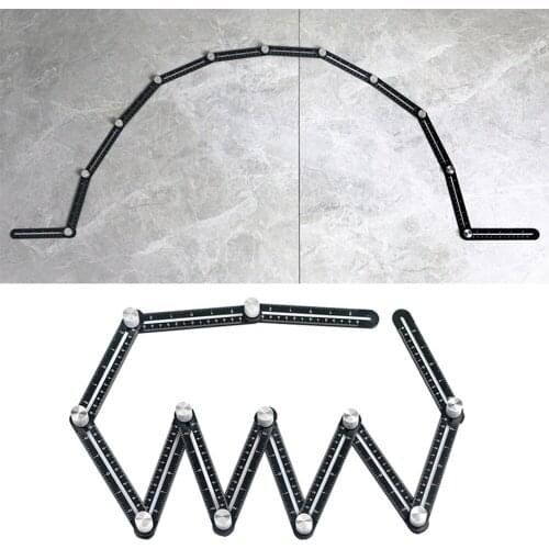 Removable Folding Ruler Adjustable Ceramic Tile Hole Locator Measuring Tool 12 Folding Protractors Tile Floor Hole Locator