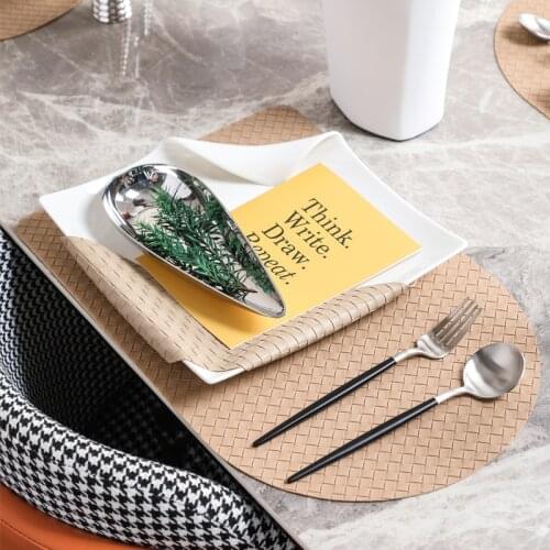 Modern Exhibition Hall Club Restaurant Dining Table Set Water Drop Stainless Steel Bowl Square Ceramice Tableware Dinner Plate