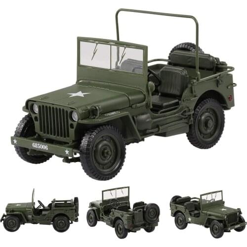 1:18 Tactical Military Model Jeeps Old World War II Willis Military Vehicles Alloy Car Model For Kids Toys Gifts Drop Shipping