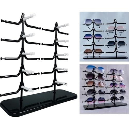Sunglasses Eyeglasses Display Stands Shelf Glasses Display Show Stand Holder Rack for 10 Pairs Glasses