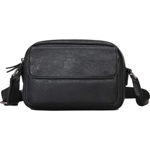 Weysfor Fashion Crossbody Bag Casual Business Leather Mens Messenger Bag Vintage Men Small Bag Zipper Shoulder Handbags Clutch