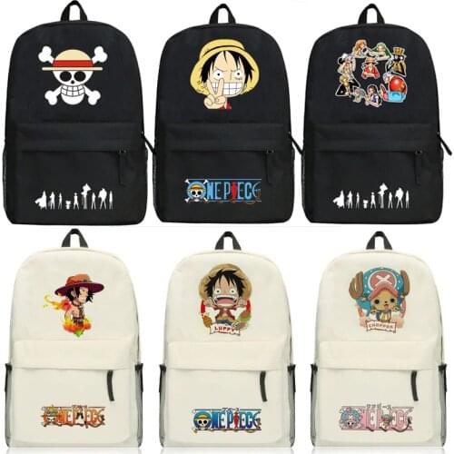 Janpanese Anime One Piece Luffy Zoro Usopp Sanji Stundent Soft Handle Backpack Shoulder Bags Protable Large Capacity Kid Gift