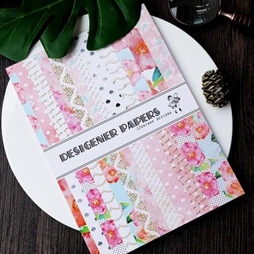 YPP CRAFT 24pcs Single-side Printed Lovely Flowers pattern creative papercraft art paper handmade scrapbooking kit set book