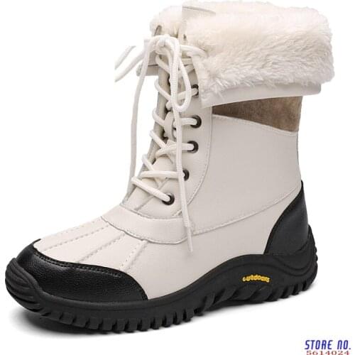 2020 Woman Snow Boots Women Winter Shoes Waterproof Girls Mid-Calf Boots Shoes Warm Plush Boots Womens Plush Size 42
