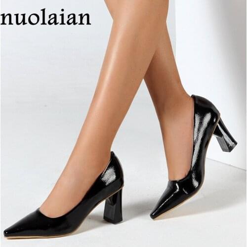 2019 New Women Shoes Slip On Sandal Shoes Patent Leather High Heel Shoes Woman Pump Shoes High Heels Summer Platfrom Pumps