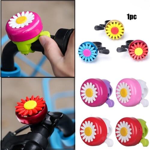 1PC Kids Multi-color Daisy Flower Shaped Bike Alarm Bell Funny Bicycle Bell Horns Children Cycling Ring Alarm For Bike Handlebar