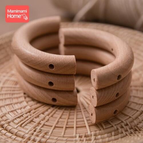 10pc Semi Ring Beech Wooden Teething With Hole BPA Free Wood Baby Teether DIY Teething Pendants Nurse Accessories Newborn Gifts