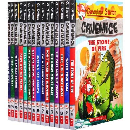 15 Books Geronimo Stilton Cavemice Picture Book Children Reading Book Young-adult Novel English Comic Story For Age 5-12 Livros